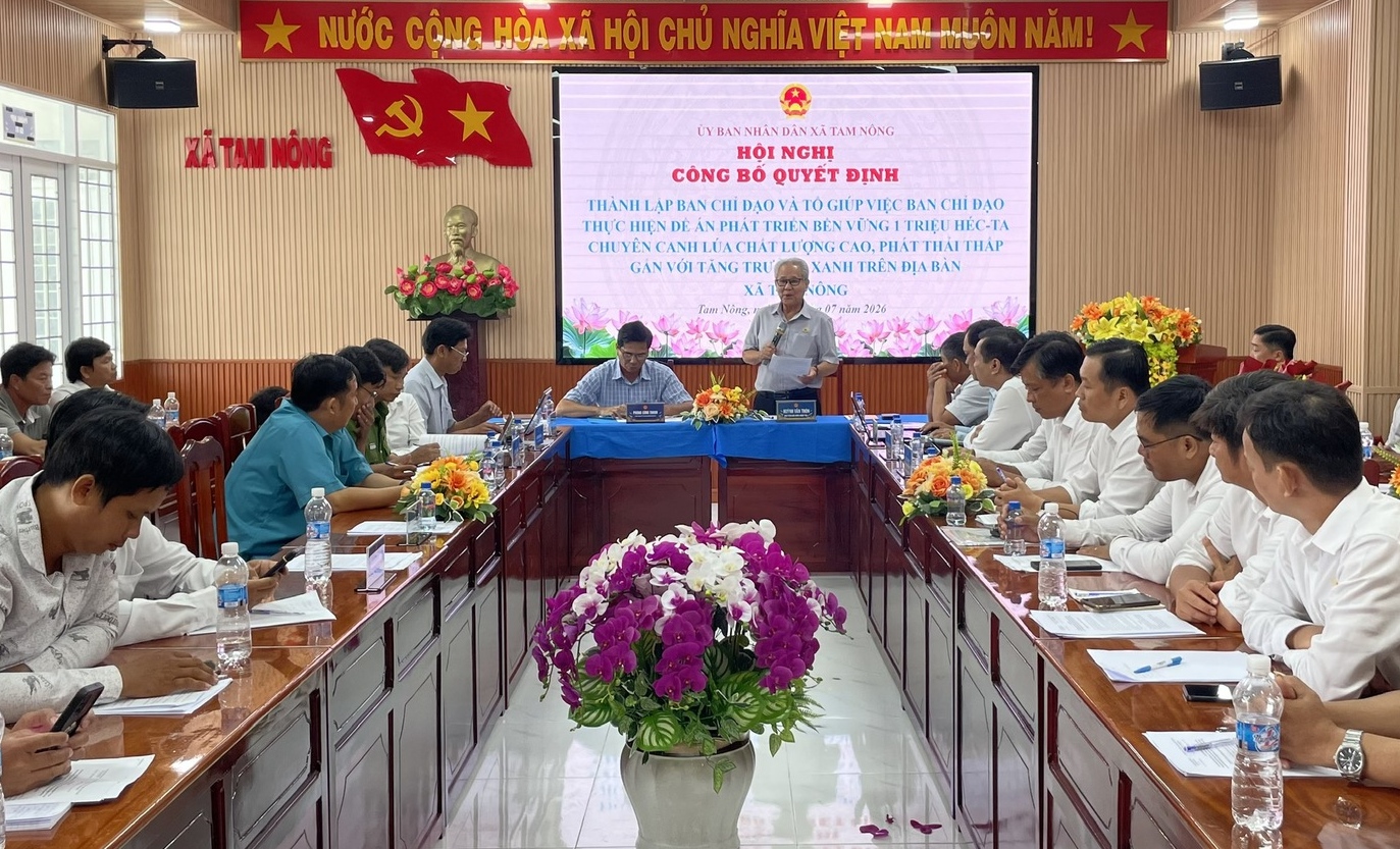 Đồng Tháp Thành lập Ban Chỉ đạo thực hiện Đề án 1 triệu héc-ta chuyên canh lúa chất lượng cao xã Tam Nông