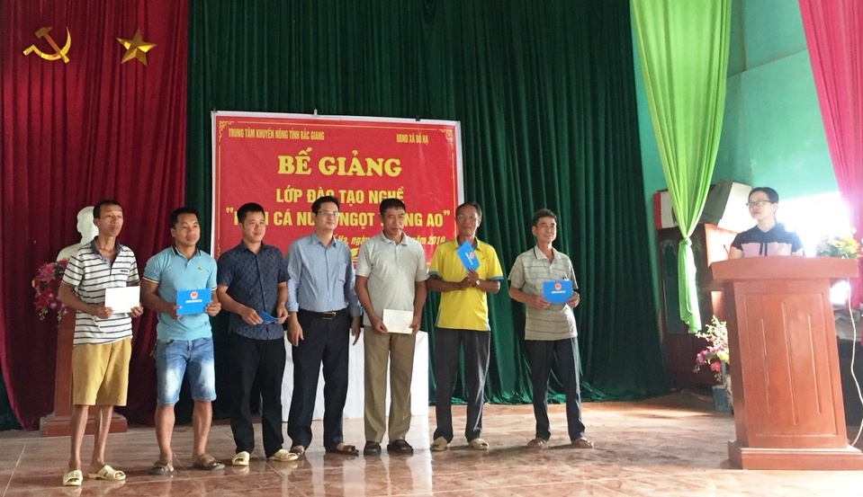 Bắc Giang Đào tạo nghề nuôi cá nước ngọt trong ao cho 30 học viên